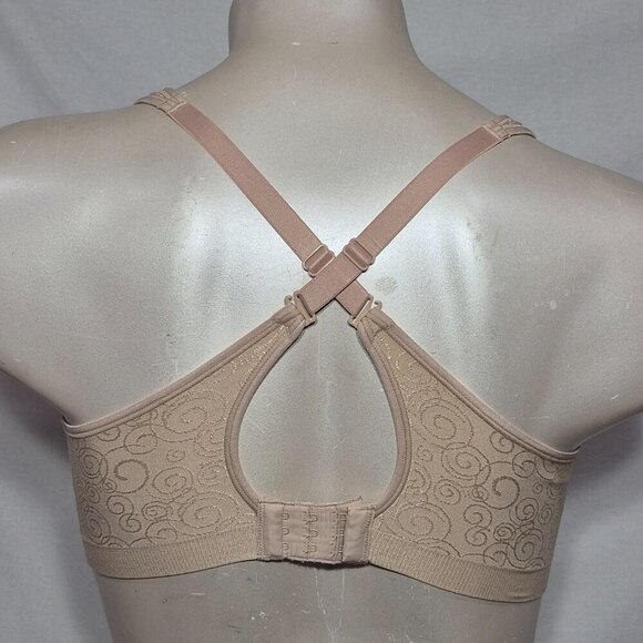 42B Bali 3463 Comfort Revolution Wire Free Bra‎ Beige Scroll Print - Picture 6 of 8